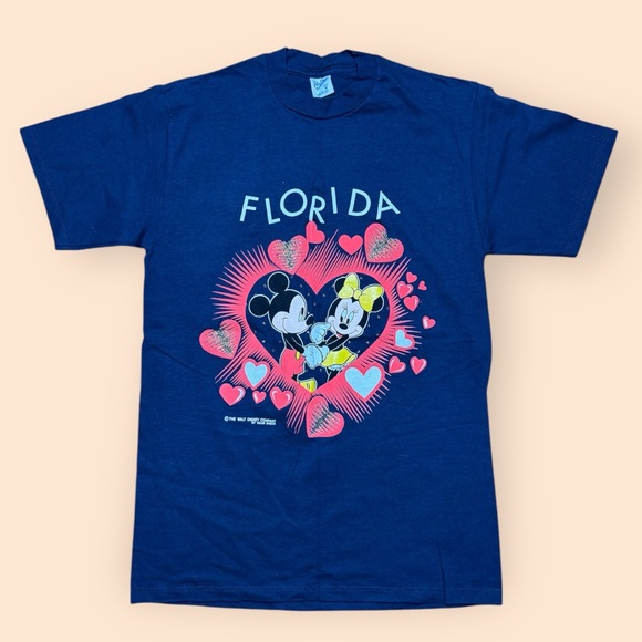 Disney Other - Vintage Disney Mickey Minnie Mouse Florida T Shirt Medium Blue Vtg 90s